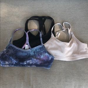 Set of three girls sports bras
